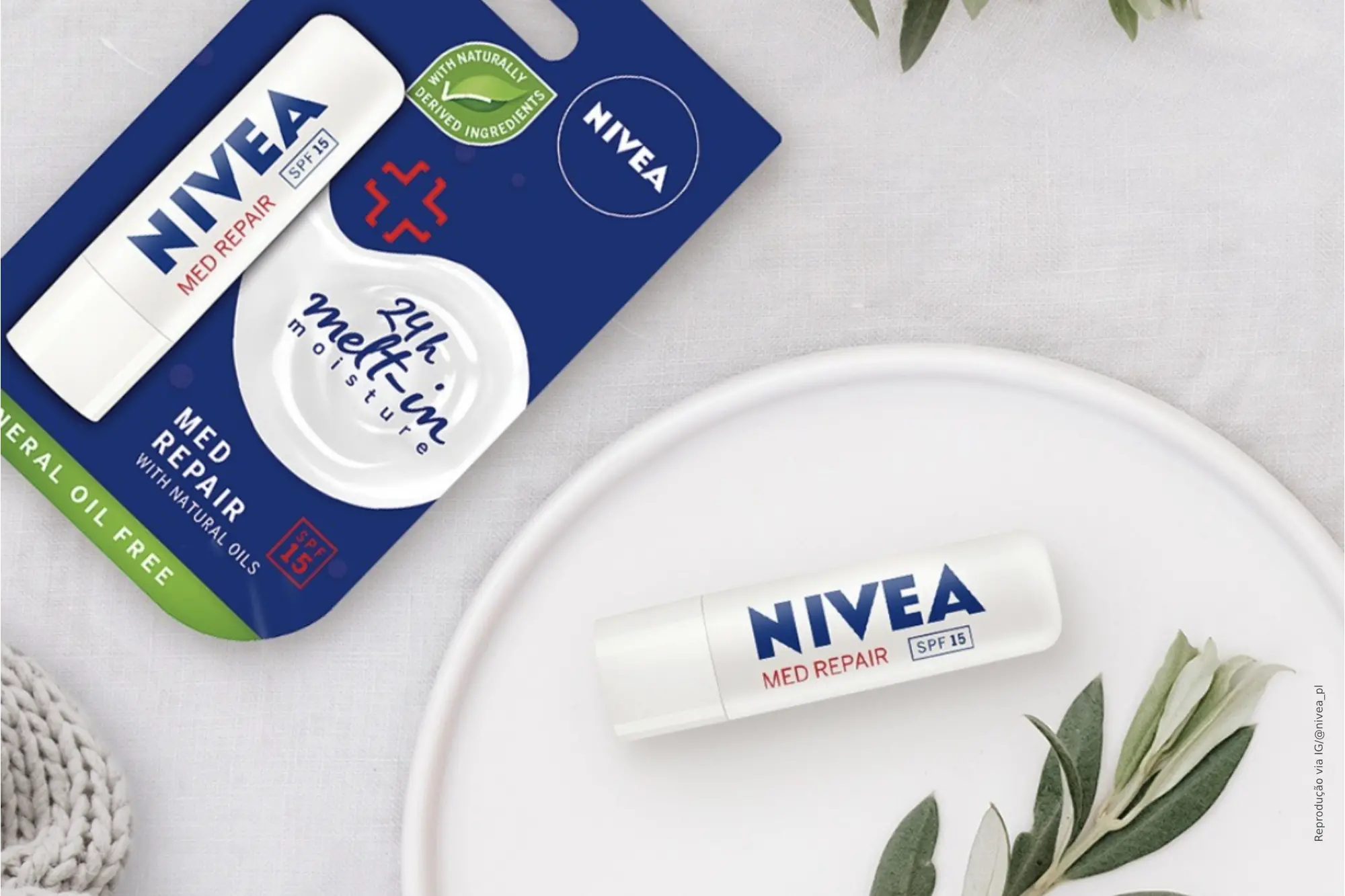 Embalagem do Batom do cieiro nivea med repair